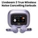 JBL Livebeam 3 True Wireless Noise Cancelling Closed-Stick Earbuds 48Hrs Total Playback, Wireless Charging, 6 Mics For Perfect Calls - Purple - LIVEBEAM3