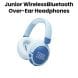 JBL 470NC Wireless Over-Ear Noise Cancelling Kids Headphones Safe Sound, Parental Control With Customizable Volume - Blue - JR470NC