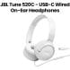 JBL Tune Wired On-Ear Headphones with USB-C – White | JBLT520CWHT