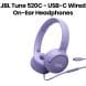 JBL Tune Wired On-Ear Headphones with USB-C – Purple | JBLT520CPUR