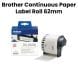 Brother Continuous Label Printer Paper Tape 62mm, Direct Thermal Printing, Strong Adhesive & Durable Bond, Easy to Load & Use - White/Black - DK22205