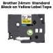 Genuine Brother 24mm Standard Black on Yellow Label Tape | TZE-651
