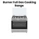 Indesit 90x60 5 Burner Full Gas Cooking Range Made in Turkey - Inox | IM9GC6KCX/MEA