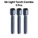 Mr. Light Zoom 2SC Torch Combo 3 Pcs | Black | MR GD2X03