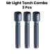 Mr. Light Zoom 3SC Torch Combo 3 Pcs | Black | MR GD3X03