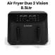 Nutricook Air Fryer Duo 2 Vision 8.5L Digital Air Fryer – Dual Basket Cooking, Visible Cooking Window, Rapid Hot Air Oil-Free Frying | NC-AFD185V