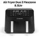 Nutricook Air Fryer Duo 2 Flexzone 8.5L Air Fryer – FlexZone Dual Basket, Sync Cook Function, Rapid Hot Air Oil-Free Frying | NC-AFD285