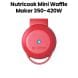 Nutricook Mini Waffle Maker – Rapid Heat Non-Stick Surface, Compact Countertop Size, Simple One-Touch Waffle Cooking - Red | NC-WM100R