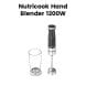 Nutricook Essentials Hand Blender 1200W – Powerful High-Torque Motor, Stainless Steel Blending Shaft, Smooth Everyday Food Prep | NC-HB150K