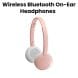 JVC Wireless Bluetooth On-Ear Headphones - Pink | HA-S22W-P-U