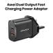 Awei Dual Output Fast Charging Power Adapter (UK Plug) - Black | PD65-UK