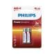 Philips Power Alkaline AAA 2-Blister | LR03P2B/97