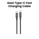 Awei Fast Charging Data Cable for Type-C – Black | CL-148T