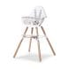 Childhome 2-in-1 Adjustable Wooden High Chair Booster Toddler Seat 75cm & 50cm Table Height 5-Point Harness Natural White | CHEVOCHNW