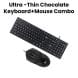 Heatz Wired Ultra-Thin Chocolate Keyboard + Mouse Combo | ZK09