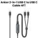 Anker 2-in-1 USB-C to USB-C Cable 4FT, 140W - Black | A8895H11
