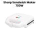 Sharp Sandwich Maker 700W 2 Slice - White | KZ-SU11W3
