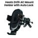 Heatz AC Mount Holder Auto Lock - Black | ZH15