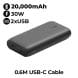 BELKIN 20K Power Bank with USB-C 30W PD + 1x 12W USB-A, 0.6M USB-C Cable - Black | BPB002BTBK