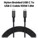 Aukey 1.8M 100W Nylon Braided USB-C to USB-C Cable with LCD Display -Black |CB-MCC102 BK