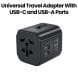 Aukey Universal Adapter with 3 USB Ports - Black |PA-TA01 BK