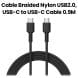 Aukey BK Braided Nylon USB 2.0, USB-C to USB-C Cable (0.9m) -Black |CB-CD45 BK