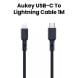Aukey 1M Silicone USB C to Lightning Cable - Black |CB-SCL1-BK