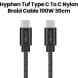 Hyphen TUF Type-C to Type-C Cable 100W 30cm – Black | HCB-C03100W4701