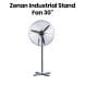 Zenan GG021 30" Industrial Stand Fan - Black |  ZIF-30SF