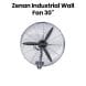 Zenan GG021 30" Industrial Wall Fan - Black |  ZIF-30WF