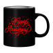 Black Mug Printed in Red Happy Anniversary