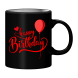 Black Mug Printed in Red Happy Birthday