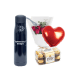 Double Walled Water Bottle Bundle (Personalized Water Bottle with Straw, Flowers, Balloon & Chocolate)