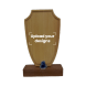 Customized Crystal Trophy Wooden Base  with Your Personalized Design - Large
