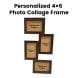 Jumbo Print Personalized 4×6 Photo Collage Frame, Dark Walnut