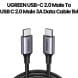 UGREEN USB-C 2.0 Male to USB-C 2.0 Male 3A Data Cable | 1M | Black | UG-CBL-US261-USBC-C-60W-1M-BLK