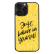 iPhone 15 Pro Max Black Case  Printed With Modern Motivation Quote Yellow Color