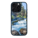 iPhone 16 Pro Max Black Case  Printed With River Surrounded With Flowers Autumn Daytime
