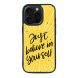 iPhone 16 Pro Black Case  Printed With Modern Motivation Quote Yellow Color