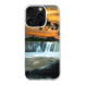 iPhone 16 Pro Max Transparant Case Printed With Scenic View Waterfall Againest Sky Sunset