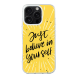 iPhone 16 Pro Max Transparant Case Printed With Modern Motivation Quote Yellow Color