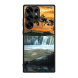 Samsung S25 Ultra Black Case Printed With Scenic View Waterfall Againest Sky Sunset