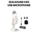 ZealSound USB K66PW-EU Condenser Gaming Microphone for PC/Phone/PS5 | White | B0CJF3NHZQ