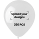 Customized Printed Balloon Bundle 250pcs | White