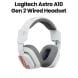Logitech Astro A10 Gen 2 Wired Headset 32mm Dynamic Drivers Flip-to-Mute Mic White | 939-002064
