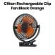 Clikon 8″ Rechargeable Clip Fan 3000mAh – Black/Orange | CK2043