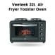Veeteek 32L Air Fryer Toaster Oven 2500W Multifunction Double Hot Plate – Black | TO8721B-N