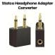 Statco Gold-Plated Aviation Headphone Adapter Converter (2-Pack) – Black | TMXY0096