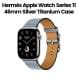 Hermès Apple Watch Series 11 46mm Silver Titanium Case – Bleu Lin | Single Tour