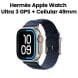 Hermès Apple Watch Ultra 3 GPS + Cellular 49mm Natural Titanium Case – Bleu Nuit En Mer